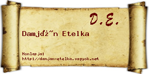 Damján Etelka névjegykártya